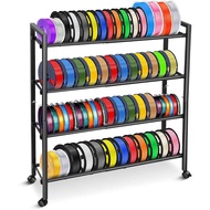 Printer Filament Storage Rack, Heavy Duty Storage Shelves For 40+ Printing Filaments, 4 Tier Rolling