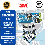 Sticker Cover Set Y15 YAMAHA Y15zr Coverset Stripe Y15 Body Cover Stiker Vr46 Sky Racing Team Black 