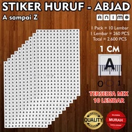 1 CM SQUARE LETTER STICKER - 1 CM ALPHABET STICKER