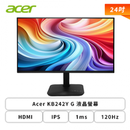 Acer KB242Y G 液晶螢幕/24吋/IPS/HDMI/D-Sub/IPS/1ms/120Hz/不閃屏/低藍光/內建喇叭/三年保固