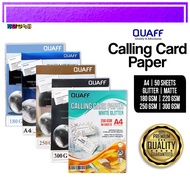 Quaff A4 Size Calling Card Paper Matte Double Sided 220gsm & 250gsm 50sheets Pack