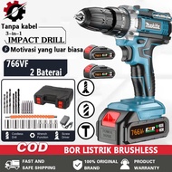 MESIN MAKITA 766VF/388VF Hand Battery Drill Machine cordless Drill machine battery Drill electric Dr