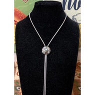 6.5mm gray Akoya drawstring silk necklace selected from Japan