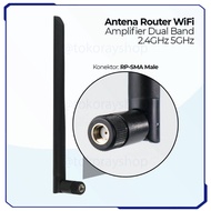 2.4GHz 5GHz 6dBi RP-SMA Male Dual Band WiFi Router Antenna