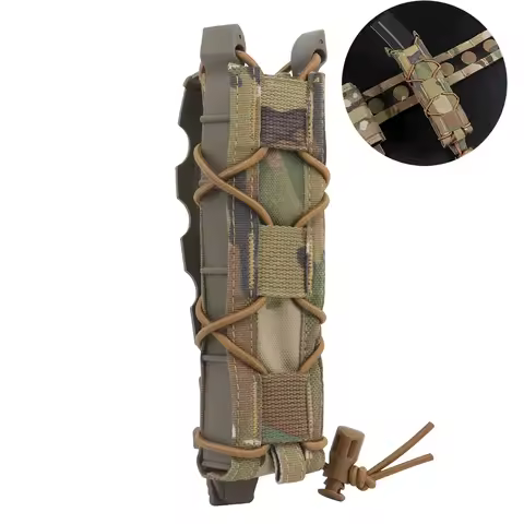 9mm Pistol Mag Pouch Tactical Extended Submachine Gun Long Single Magazine MOLLE Malice Clip MP5 MP7