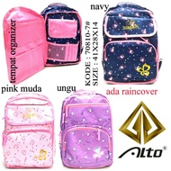 UNGU NEWEST ALTO 70810-7 70710-7 GIRLS' SCHOOL FRIDGE BACKPACK WITH RAINCOVER IN PINK, PURPLE, AND N