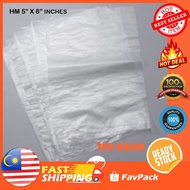 5" x 8" (300gm+-) HM Plastic Bag/ Plastik Beg HM/ Plastik Bungkus Tapao/ Clear Plastic Bag &amp; Bungkus Minimum