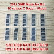 50pcs 1% 2512 SMD Resistor Samples kit ,10 valueX5pcs=50pcs 1R00 R500 R470 R330 R220 R200 R150 R100 