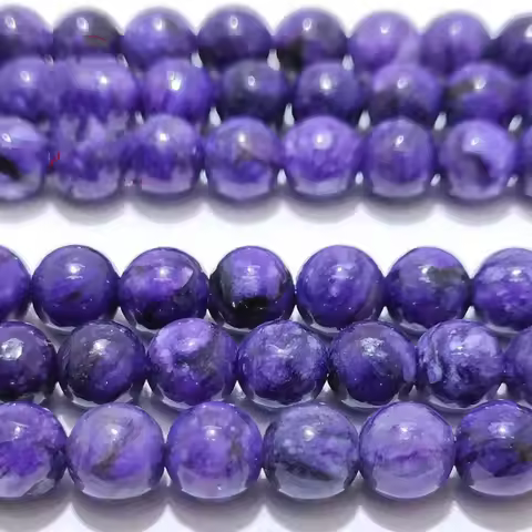 Charoite round smooth purple 4mm 6mm 8mm 10mm 12mm 38cm DIY jewelry loose beads nature 1string