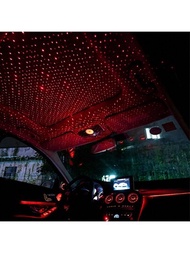 LED星空燈汽車雷射星空頂燈USB供電星系氛圍投影燈汽車頂部裝飾