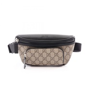 【二手】Gucci GUCCI 腰包/斜背包 GG Supreme 腰包 779877 米色/ブラウン/黑色 PVC塗層帆布皮革 GG Supreme 小號腰包