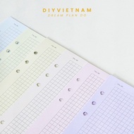 REFILL PASTEL PAPER A5 (6/20 HOLES) AND A6 (6 HOLES)