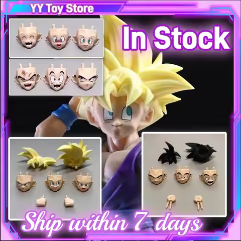 New Ko Hm&Air Shf Dragon Ball Z Ssj Son Gohan Ha001-004 Anime Action Figures Model Dlc Heads Accesso