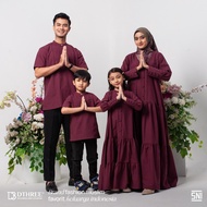 dthree® - sarimbit athaya series burgundy / baju couple keluarga - gamis anak 1 tahun