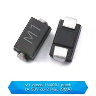 ชุดไดโอดชุดสารพัน Schottky สลับเร็ว SMD 100ชิ้น M7 1N4007 M4 1N4004 M1 1N4001 M2 1N4002แพ็คชุดหลอดได