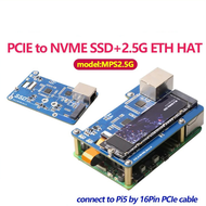 (ZHUG) .5G for 5 PCIE to NVME SSD+2.5G ETH HAT RTL8125 Support RPi OS,, 2280,2242,2230 SSD Easy to U