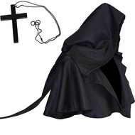 Medieval Monk Costume Crusader Knight Halloween Pagan Costume Cloak Hat Cloak