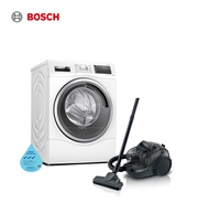 Bosch Bundle WDU8H541GB + BGC21X3GB 10kg Wash &amp; 6kg Dry Free Standing Automatic Washer Dryer Combo White + Bagless vacuum cleaner