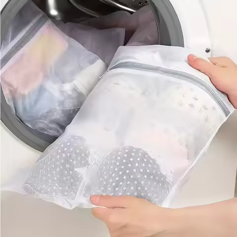 3pcs White Durable Honeycomb Mesh Laundry Bags for Delicates Net Fabric Durable and Reusable Delicat