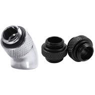 2Pcs G1/4 Mini External Thread Male to Male Water Fitting Adapter with G1/4 Screw Thread 45 Degree E