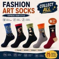 Fashion Art Crew Socks | Creative Cotton Crew Socks | Unisex Casual Socks | Trendy Street Style