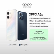 OPPO A5x / 6000mAh Battery + 45W SUPERVOOC / Snapdragon® 6s 4G Gen1 Mobile Platform / IP65 Rating / 