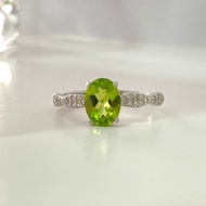 橢圓橄欖石925活口戒指