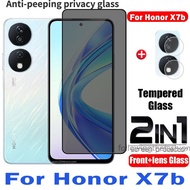 2IN1 Full Screen Protector Tempered Anti-Spy Privacy Glass For Honor X7b 4G X7a X7 B X8b X8a X8 2023