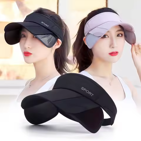 Women's hats with a pull-out brim, summer sun visor, a retractable brim for face protection, a Korea