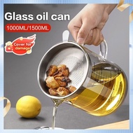 Glass Oil Filter Large Capacity Oil Jug Oil Bottle With Lid Oil Cooking Oil Filter Jug 1000ML-1500ML