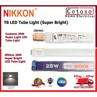 Nikkon LED T8 Tube Light 28W / 30W Super Bright Tube Light Mentol Panjang Terang (30K/40K/65K) (Sirim)