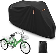 AKEfit Adult Tricycle Cover Electric Tricycle Covers Bike Covers For Bicycles Outdoor Recumbent Trike Cover Waterproof Black 75"L x 30"W x 44"H