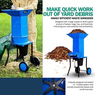 Electric Leaf Mulcher & Shredder - 15-AMP, 1800W, Steel Construction, 11" Blades, 0.5" Cutting Capac
