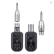 Microphone Wireless Xlr Transmitter and Receiver UHF Wireless Mic System for Audio Mixer Electric Guitar Bass with Noise Reduction Mic/Volume/Reverb/Mute Function Wireless Mic