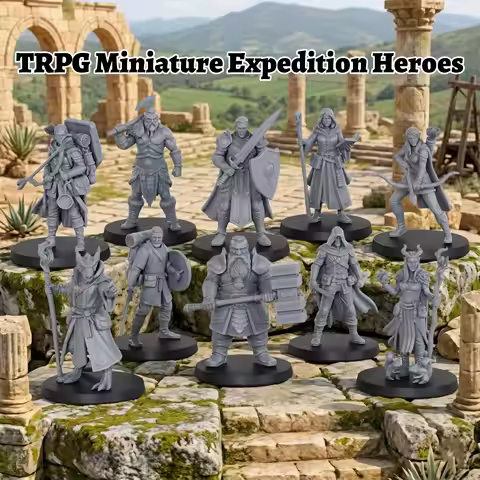 Fantasy Expedition Heroes Miniature Set - 25mm TTRPG Figures, Tabletop Accessory, Collectible Gift f
