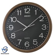 Seiko Clock QXA807A QXA807 Decorator Brown Marble Casing Black Dial Analog Quiet Sweep Silent Movement Wall Clock
