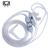 KZ T8 Cable 8-Level Tuning Dual Mic Upgrade Earphone Cables Silver Plated IEM Wire 0.78mm Pin 3.5mm 