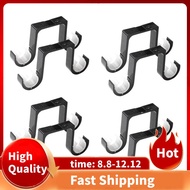 8Pcs Double Curtain Rod Brackets Ceiling Mount Supports Aluminum Alloy Black