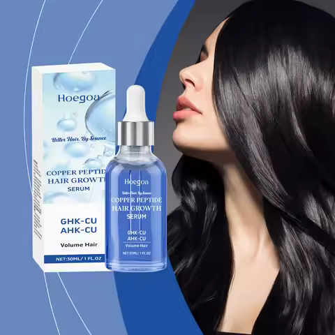 Hoegoa Copper Peptide Hair Growth Serum GHK-CU AHK-CU Anti Hair Loss Scalp Treatment Thicken Volume 