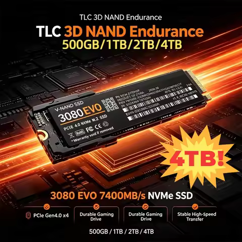 7400MB/s M.2 NVMe SSD 3080 EVO PCIe Gen4.0 X4 TLC 3D NAND 1TB 4TB 2280 Internal Gaming Solid State D
