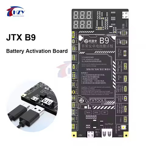 JTX B9 Battery Activation Detection Board One-click Activation 5-9V Dual-cell Batteries Supports iPh