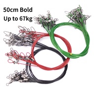 10Pcs Fishing Wire Leaders 50cm Anti Biting Wire 67KG Heavy Duty Fishing Stainless Steel Wire Leader