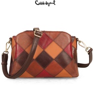 Cobbler Legend Women Leather Patchwork Crossbody Bag Multi-compartment Sling Bag