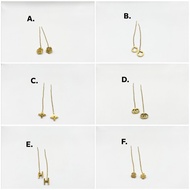 JJ9RAB5 . GOLD PLATED ADULT WOMEN'S JURAI TITANIUM STICKED EARRINGS