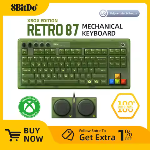 8BitDo Retro 87 Mechanical Keyboard with RGB Backlight, Bluetooth/2.4G/USB-C Hot Swappable Gaming Ke