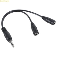 Doublebuy 3 5mm 1 To 2 Splitter Cable 18cm 1 8 Inch Male To 2 Stereo Female Jack Socket