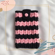 [Ready Stock] Black Pink Handmade Crochet Calculator Casing Handphone 手机包 Heart