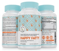 Happy Fatty - Triple Strength Omega 3 Fatty Acid Supplements - 1200mg Fish Oil, High-Potency EPA & D