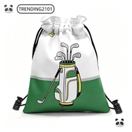 TRENDING Golf Valuables Pouch, Waist Pouch PU Leather Drawstring Golf Tee Bag, Lightweight Portable 