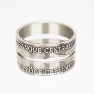 西非國家硬幣戒指 50 法郎 1972-2011 硬幣戒指男士硬幣戒指